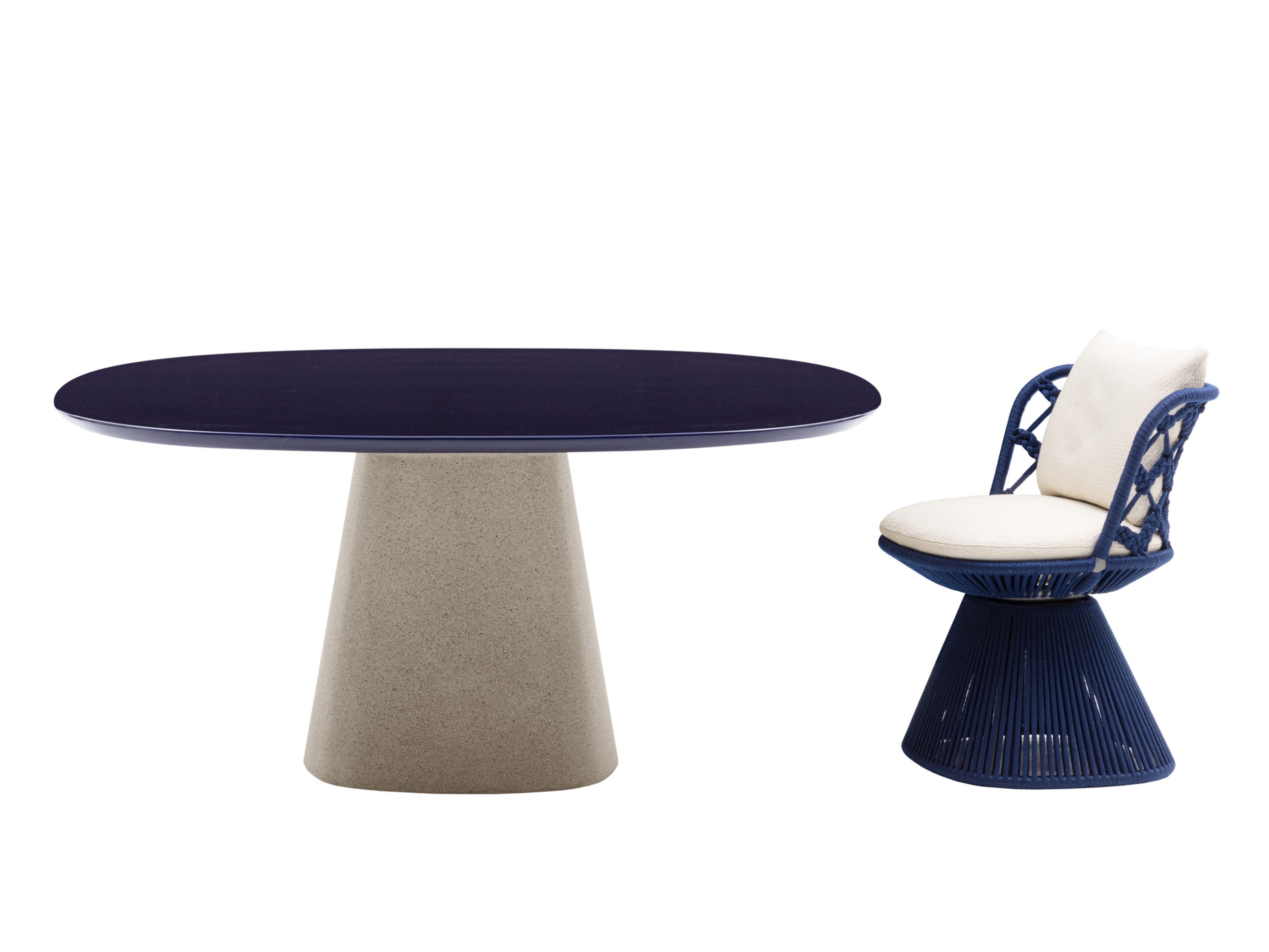 Садовый стол с бетонным основанием и керамогранитом/бетонным верхом B&B Italia Outdoor ALLURE O' ARCH-00079597