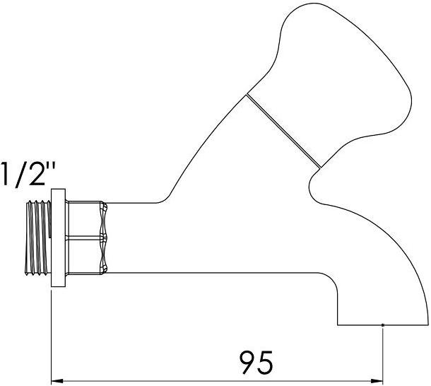 rvb Смеситель для умывальника настенный на одно отверстие Deville 1955.--.03 - Вид №1
