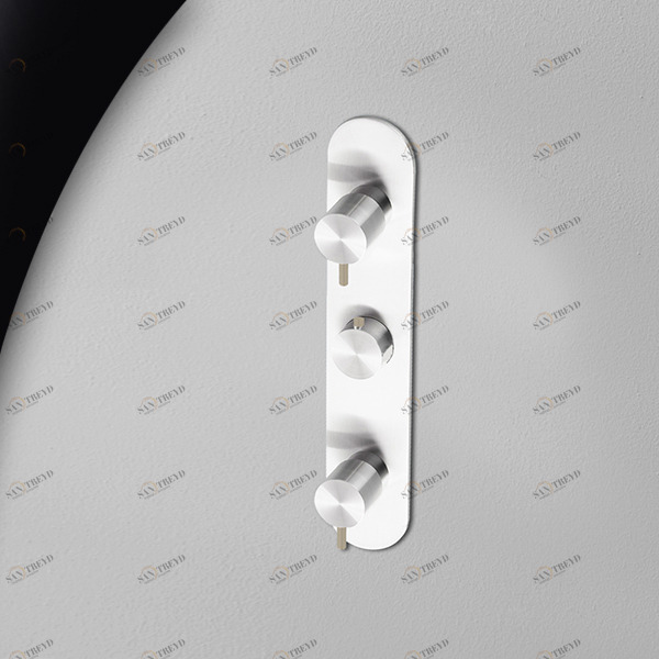 Термостат для душа глянцевая сталь с бежевой ручкой Toki Radomonte TKI54LCIL28