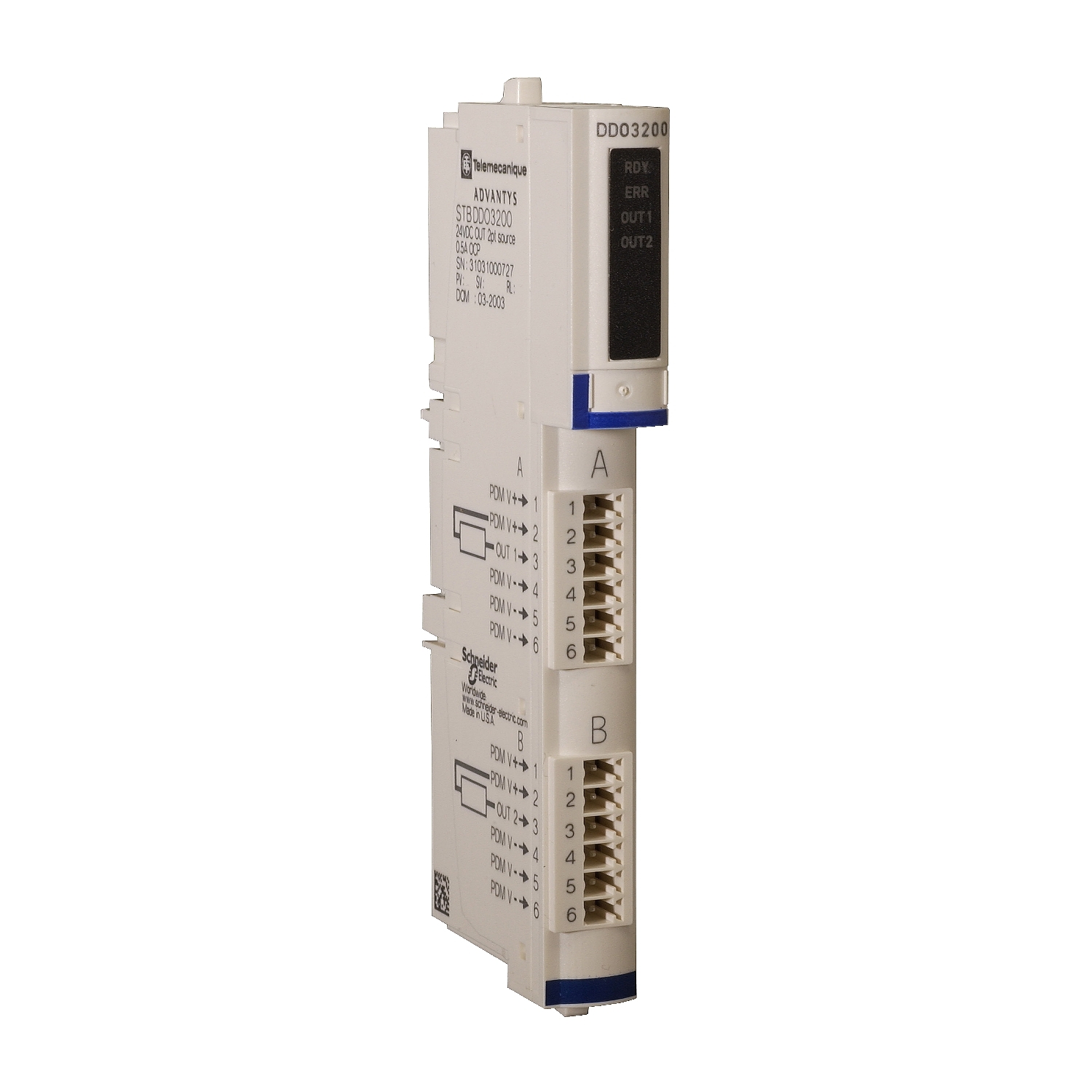 STBDDO3200K МОДУЛЬ ДИСКР. ВЫХ. =24В, 2 КАН (KОМПЛ) Schneider Electric Промышленные ПЛК Modicon 