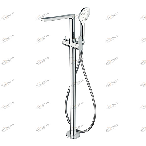 CRIDE189 Напольный смеситель для ванны, внешние части для CRICS290 с гибким шлангом LONG LIFE и ручным душем против известкового налета с 3 функциями и независимым смешиванием Cristina Rubinetterie 