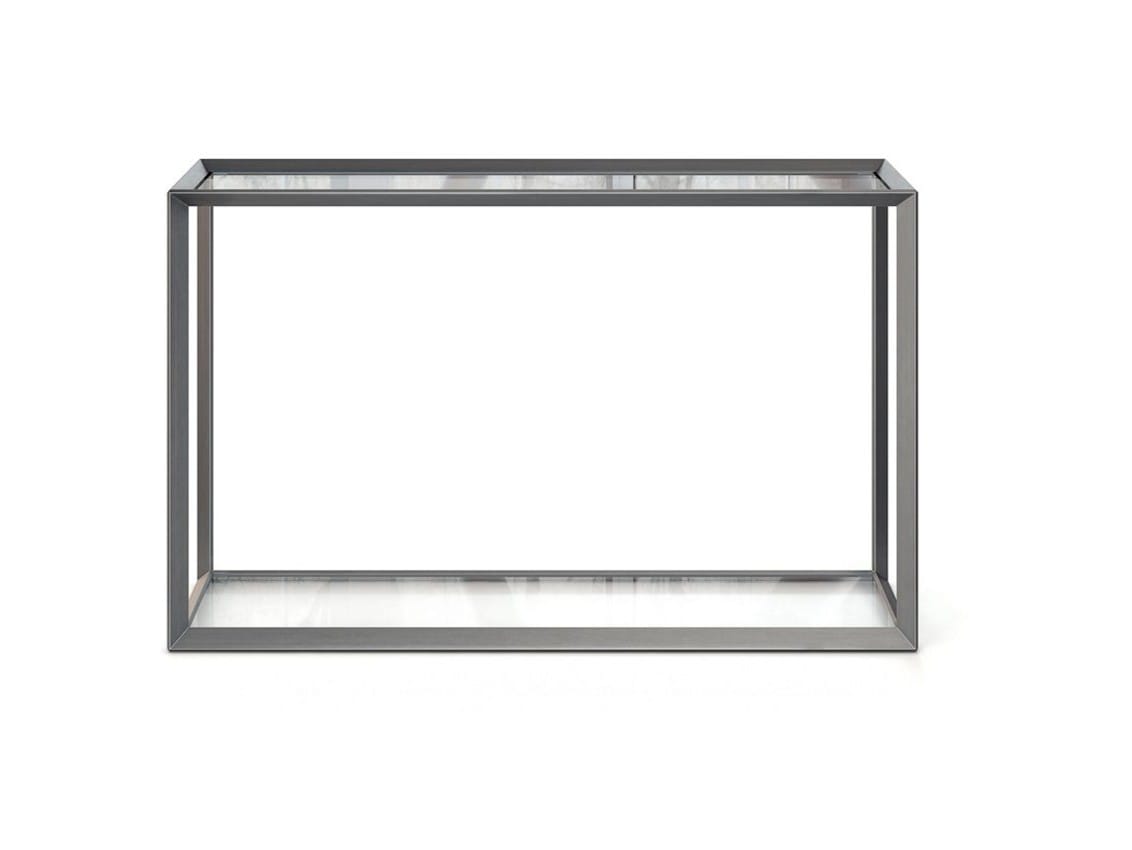 Прямоугольная консоль из стали и стекла ROCHE BOBOIS металлическая ARCH-00050817 - Вид №6