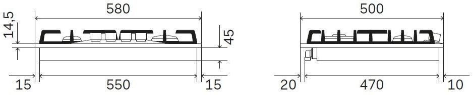 Ilve Газовая встраиваемая плита из нержавеющей стали Nostalgie Hcb60cn Santreyd - Вид №1