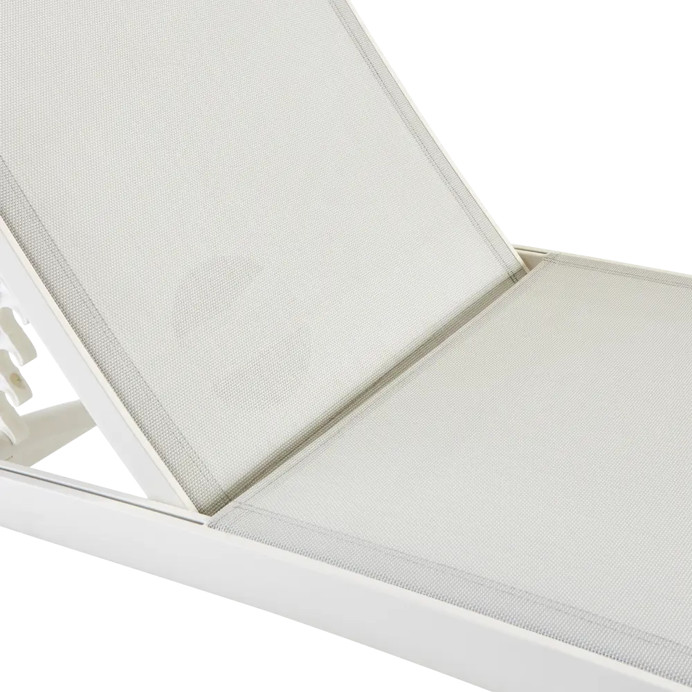 Шезлонг Naterial Lyra II 207x63x95 см алюминий/текстилен белый STLM-2136262 - Вид №9