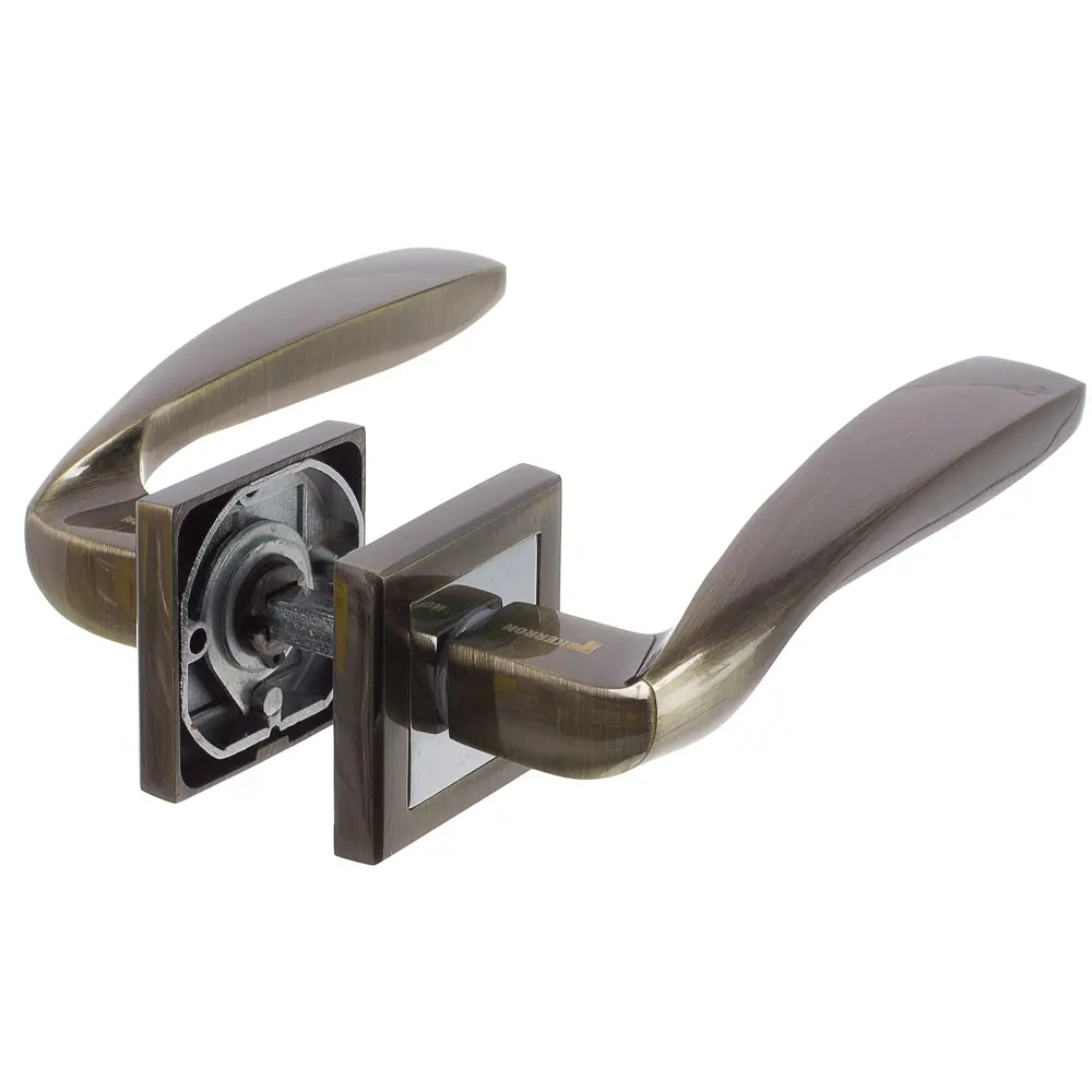 Ручки дверные на розетке Kerron DR7160, цвет бронза/хром 15495448 STLM-2012625  - Вид №1