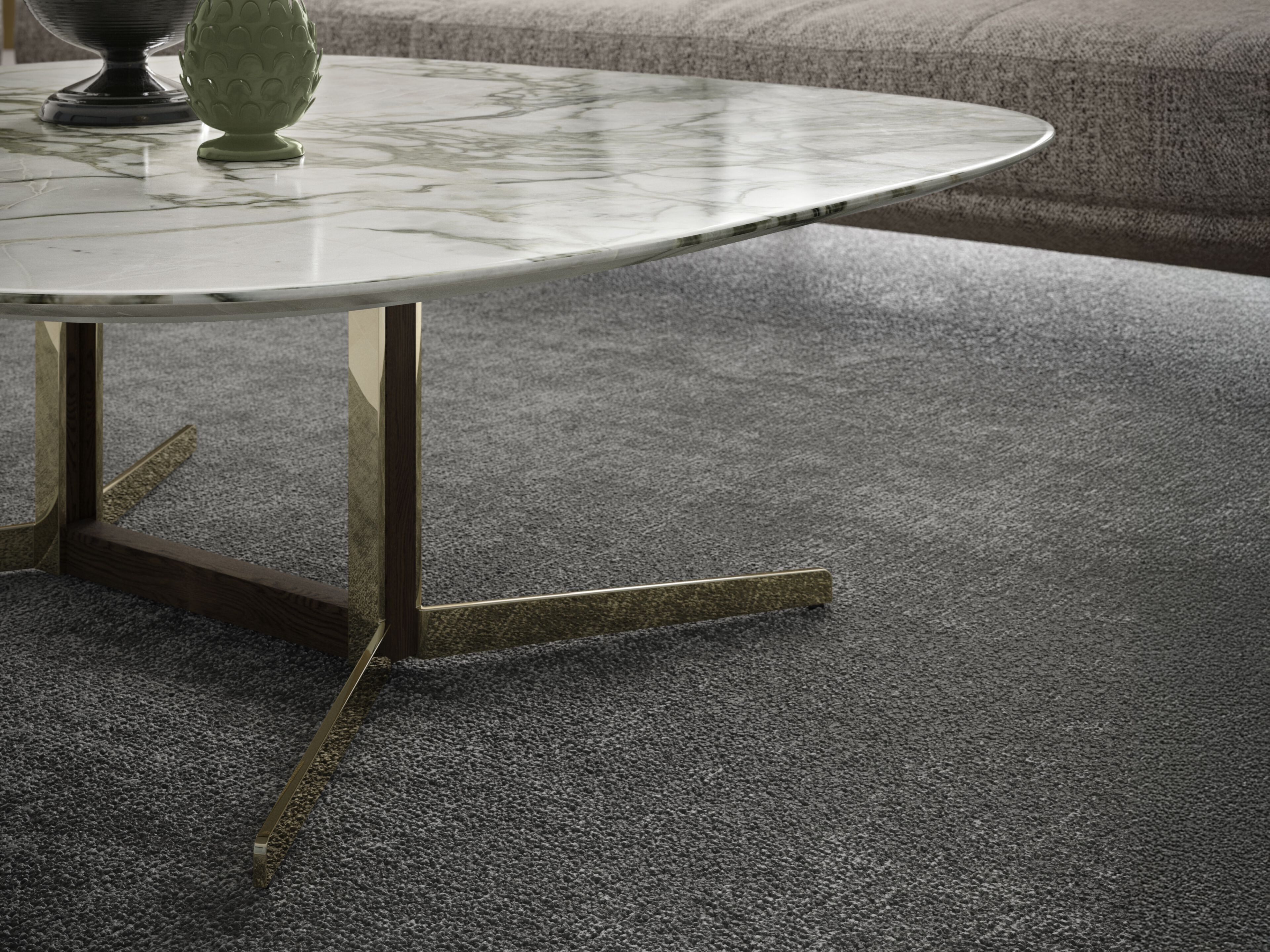 Низкий квадратный журнальный столик с мраморной столешницей Natuzzi Italia Campus ARCH-00137637 - Вид №6