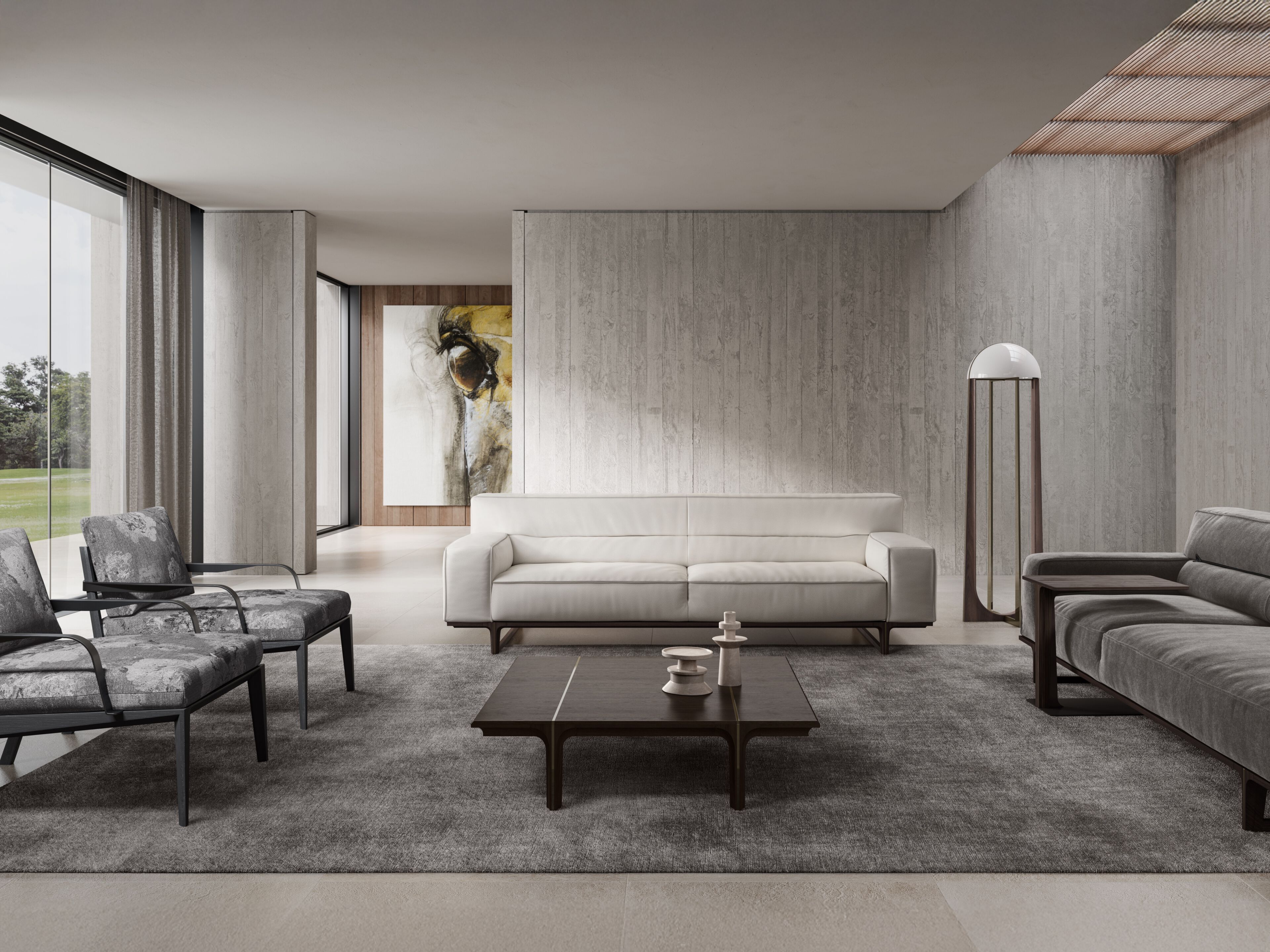 3-местный тканевый или кожаный диван Natuzzi Italia кендо ARCH-00141061 - Вид №9