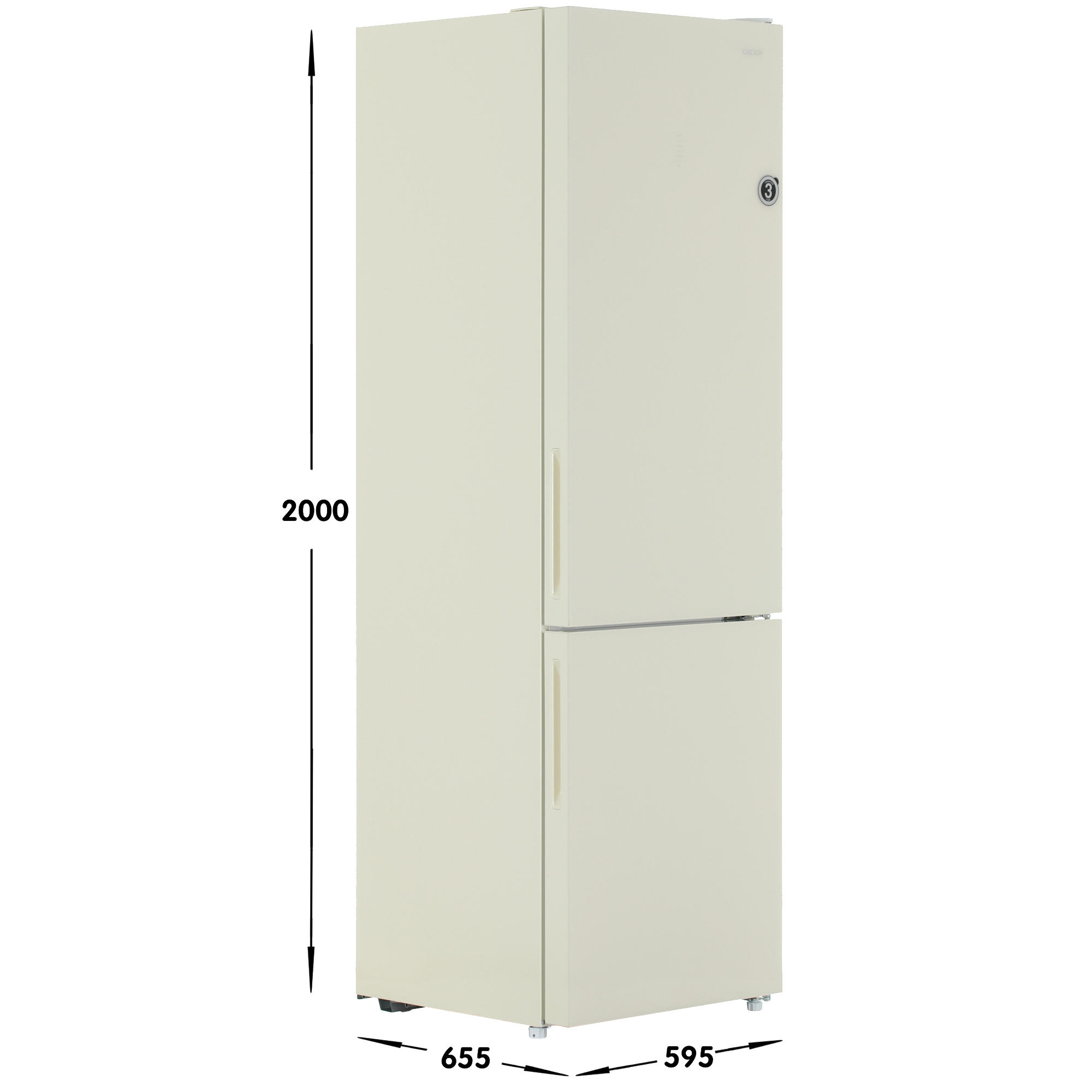 9136756 Холодильник с морозильником   DEXP RF-CN350DMG/S бежевый STDN-0124066 - Вид №6
