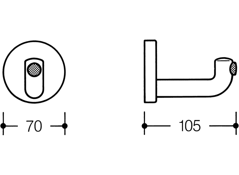 477.90B035 Крюк с дверным буфером HEWI Edition matt | Polyamid  - Вид №16