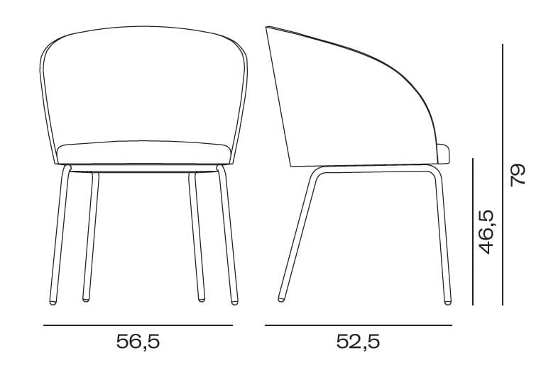 Стул с обивкой и обивкой из ткани с металлическими ножками Vergés Cistell Original ARCH-00024067 - Вид №2