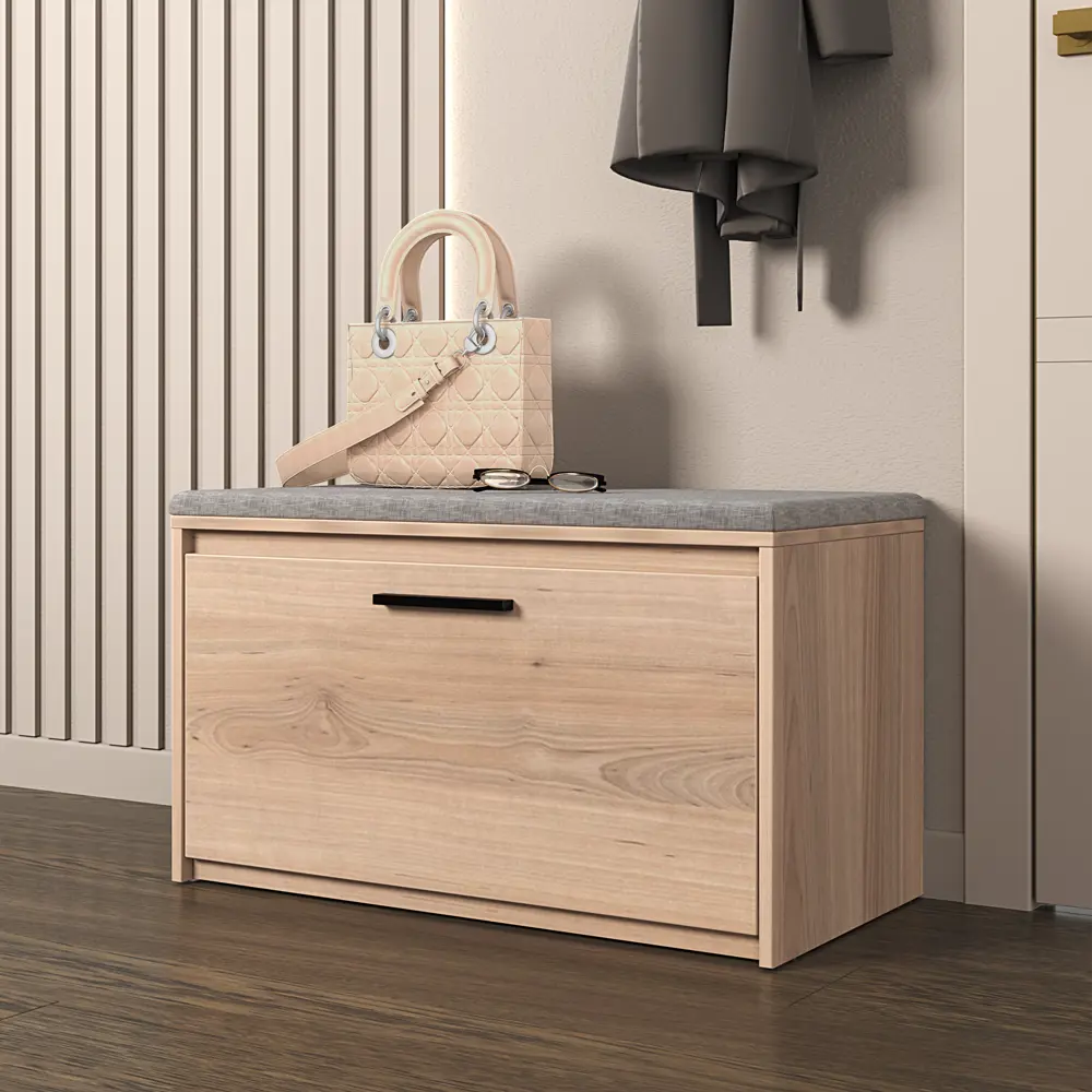 Банкетка Лион 80x49x41.7 см ЛДСП цвет дуб комано Santreyd STLM-2028423