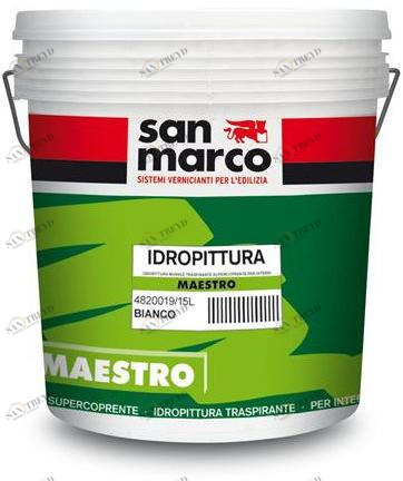 San Marco Дышащая сверхмягкая краска на водной основе для внутренних работ  4820019 