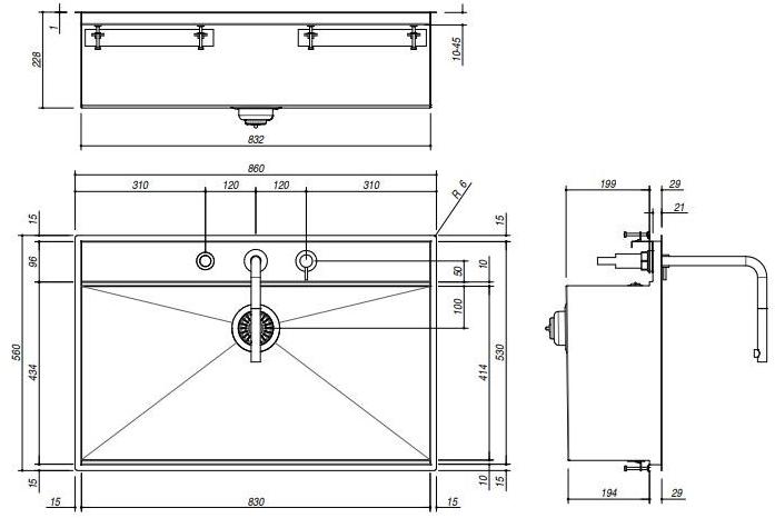 1lfx91n Встроенная раковина под столешницу овальная Barazza Flexi - Вид №1