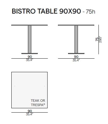 Квадратный садовый стол из ламината MANUTTI Неаполь ARCH-00059325 - Вид №3
