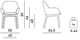 Мягкий тканевый стул с подлокотниками Kartell CLAP ARCH-00149595 - Вид №180