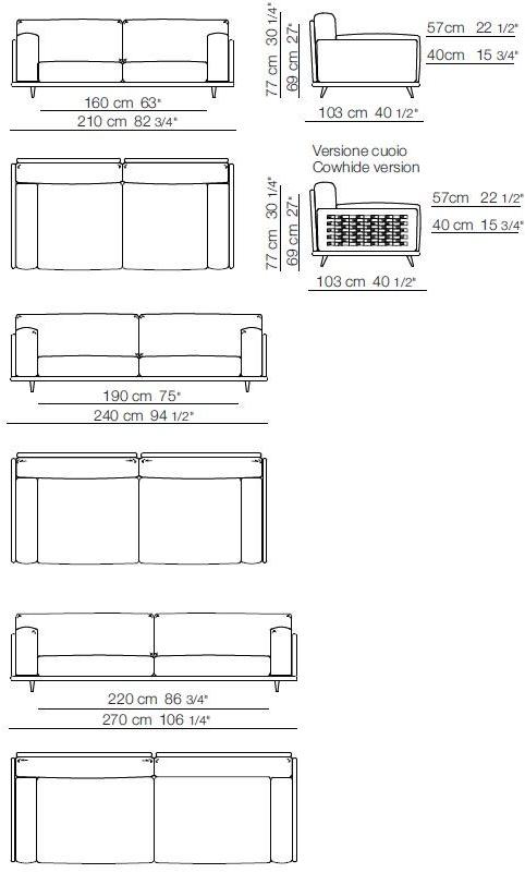 arflex Мягкий кожаный диван Frame sun-id-1357160 - Вид №2