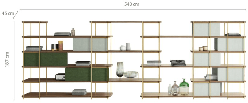 Momocca Книжный шкаф-разделитель двусторонний Julia Je11 - Вид №10