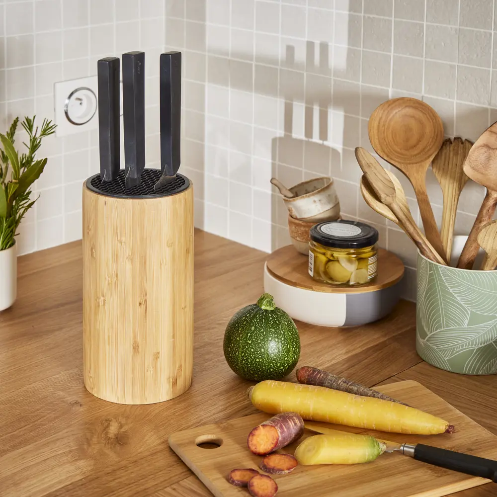 82499277 Держатель для ножей 12x23.5 см бамбук цвет бежевый STLM-1548392 Santreyd  - Вид №3