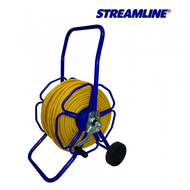V-SBH25-M-023 STREAMLINE Катушка для шланга металическая с колесами шланг ECOLINE 8 мм. в комплекте. Длина шланга 100 м 