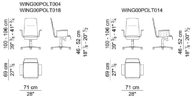 Кожаное офисное кресло с подлокотниками i 4 Mariani ARCH-00061684 - Вид №3