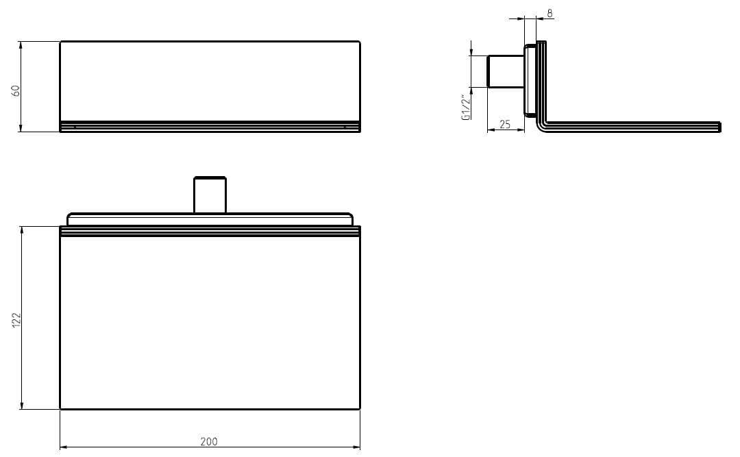Нержавеющая сталь водопад ультра-плоская душевая головка Rubinetterie Frattini ARCH-00127642 - Вид №2