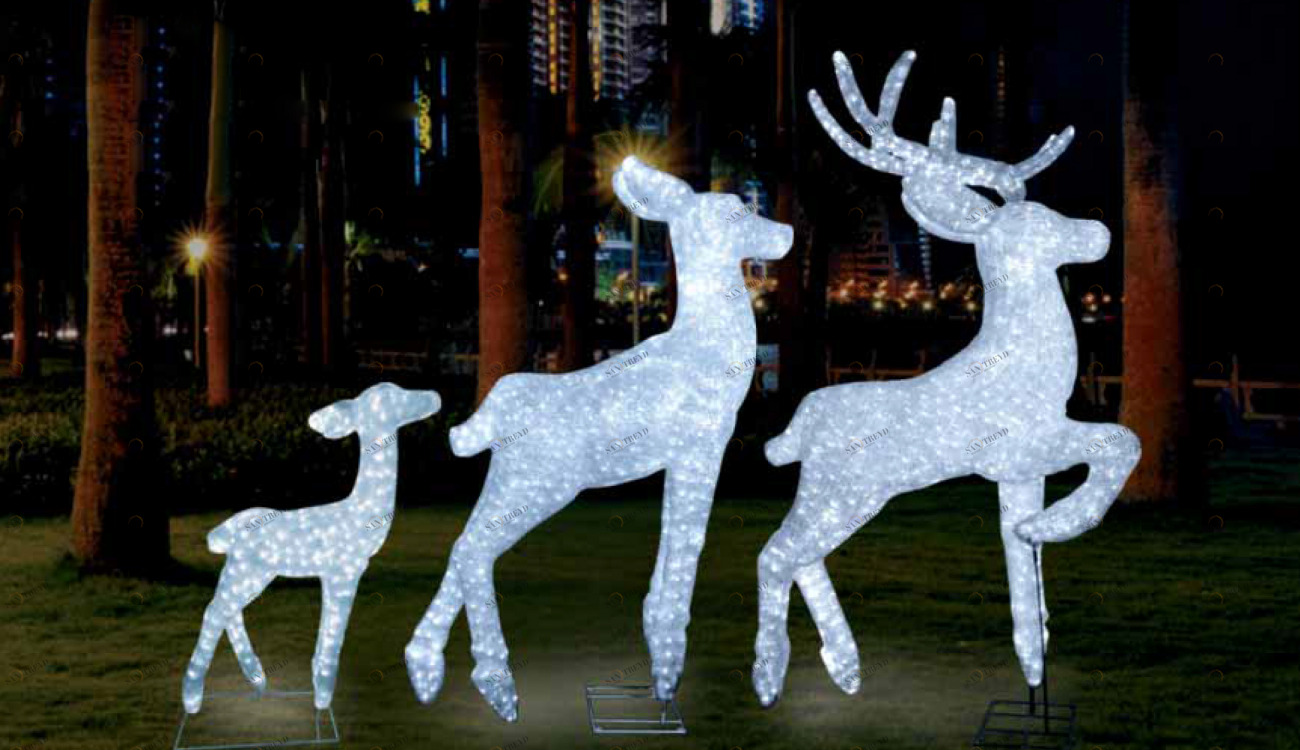 Световая Фигура 3D "Олень - Белый" Папа ELKI СВЕТОВЫЕ ФИГУРЫ 017725 Белый 