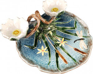 10653312 Романов Фаянс Блюдо для закусок с 2 кувшинками Романов Фаянс Фаянс