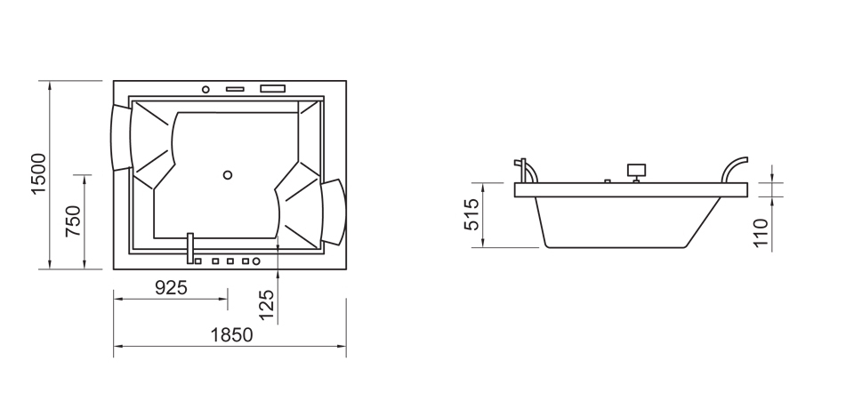 Гидромассажная ванна Wellis Nera Maxi Hydro™ sun-id-296339 - Вид №1