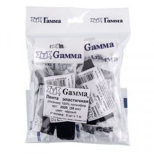 2020 Лента эластичная 20 мм ФАСОВКА 1 м белый Gamma