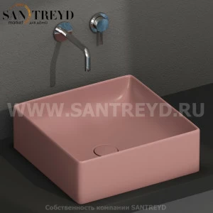 B6Q42FR Накладная раковина на столешницу  квадратная Ceramica Globo T-EDGE