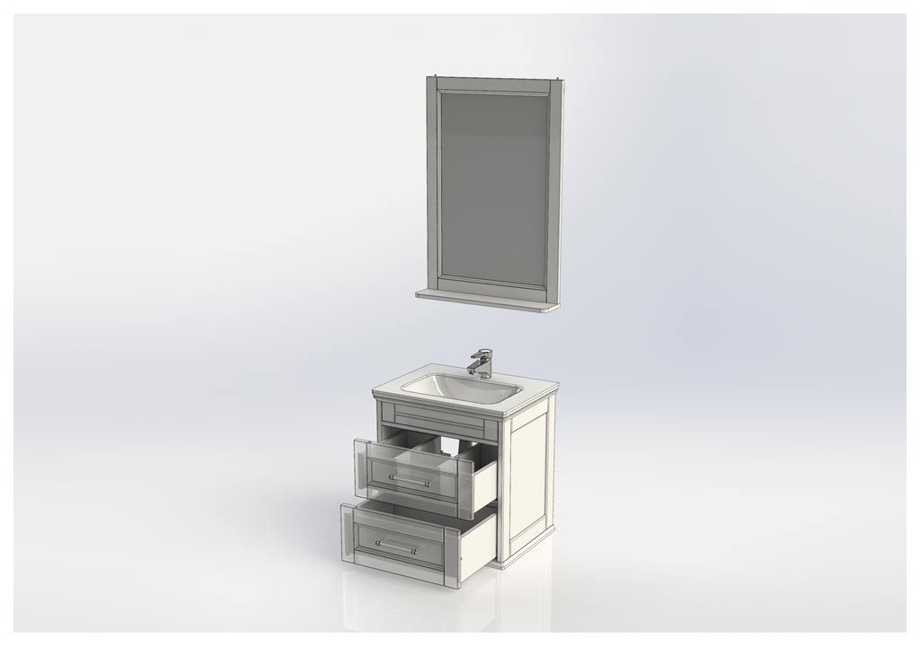 Мебель для ванной Aquanet Бостон М 60 белый 00210629 - Вид №3