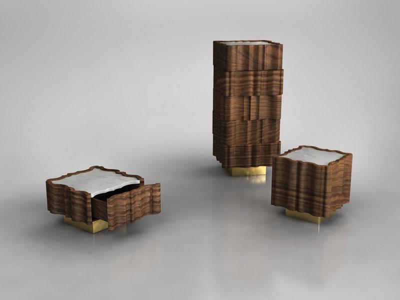 Il Pezzo Mancante Прикроватная тумба из орехового дерева квадратная с ящиками Il pezzo 2 sun-id-1433383 - Вид №3