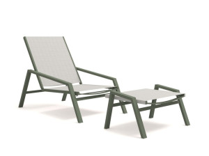 Алюминиевый шезлонг с подлокотниками