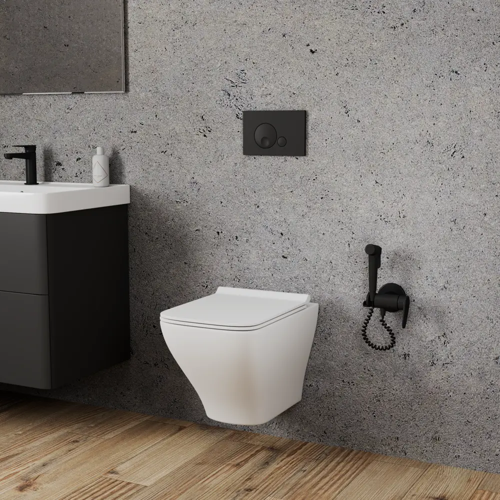 Унитаз подвесной Aster безободковый с сиденьем микролифт Santreyd STLM-2108300 - Вид №2