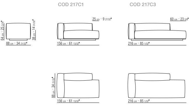Flexform 4-х местный модульный диван из ткани Lario sun-id-1371755 - Вид №10