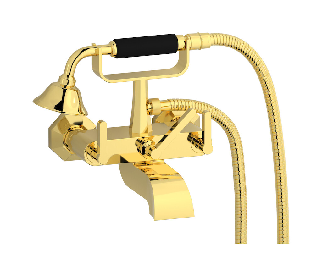 Настенный смеситель для ванной в комплекте с душевым гарнитуром WE ARE IB bl250oo Gold Belmondo 