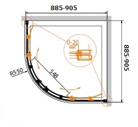 Душевой уголок CEZARES RELAX-R-2-90-P-Bi - Вид №1