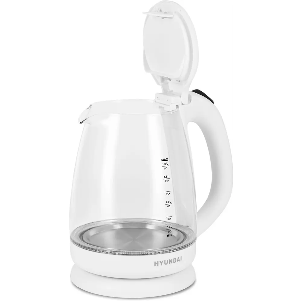 Электрический чайник Hyundai HYK-G2001 1.8 л стекло цвет белый Santreyd STLM-2003107 - Вид №1