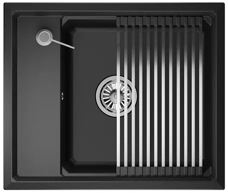 KS-6004, ЧЁРНЫЙ, кухонная мойка, кварц