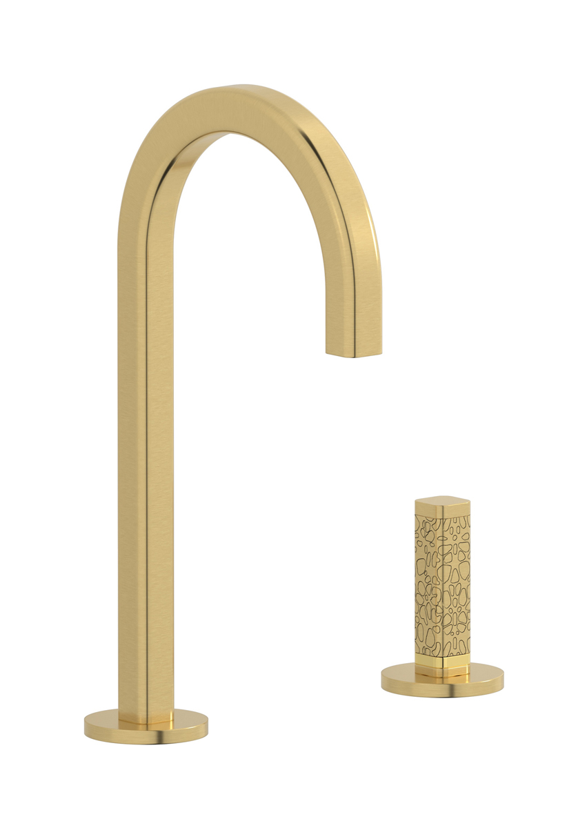 Смеситель для раковины на 2 отверстия WE ARE IB ei394os_4 Brushed Gold Elio