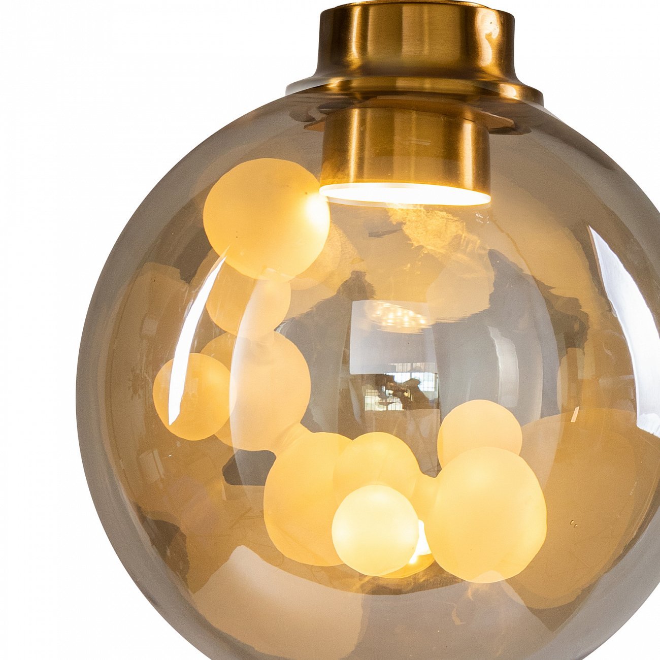 Светильник подвесной 35х30 см янтарный Delight Collection KG1148P brass/amber DELIGHT COLLECTION ДИЗАЙНЕРСКИЕ 00-3882358 Золото;прозрачный  - Вид №1