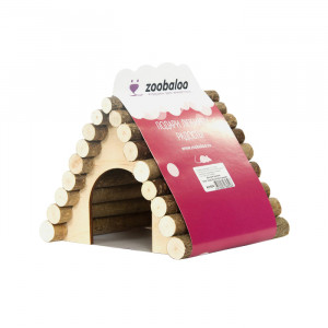 ПР0047023 Домик для грызунов дерев треугольный средний 18х15х15см ZOOBALOO
