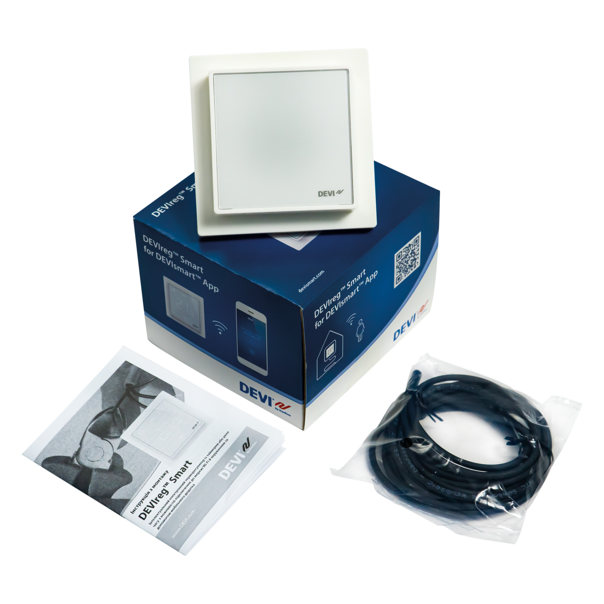 Danfoss DEVIreg™ Smart — программируемый терморегулятор для теплого пола с Wi-Fi DEVIreg Smart терморегулятор поляр-белый 140F1140  - Вид №4