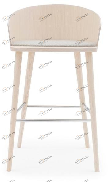 Billiani Высокий табурет из ясеня с мягким сиденьем Fitt hug 057