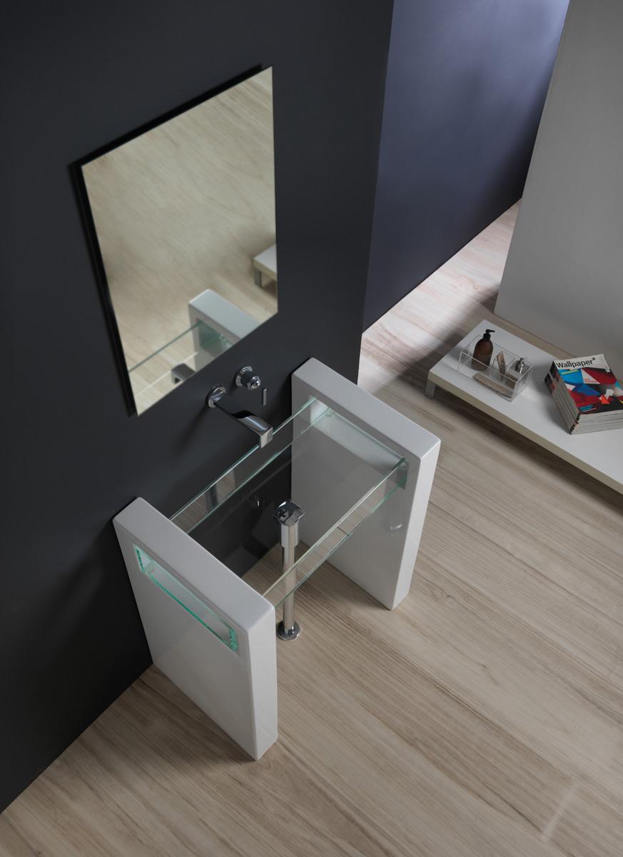 GLLACOL120BW13 Напольная раковина стоящая GSG CERAMIC GLASS - Вид №3