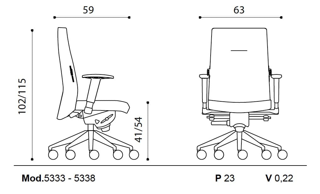 Поворотный операционный офисный стул с подлокотниками Ares Line Trendy ARCH-00088838 - Вид №5