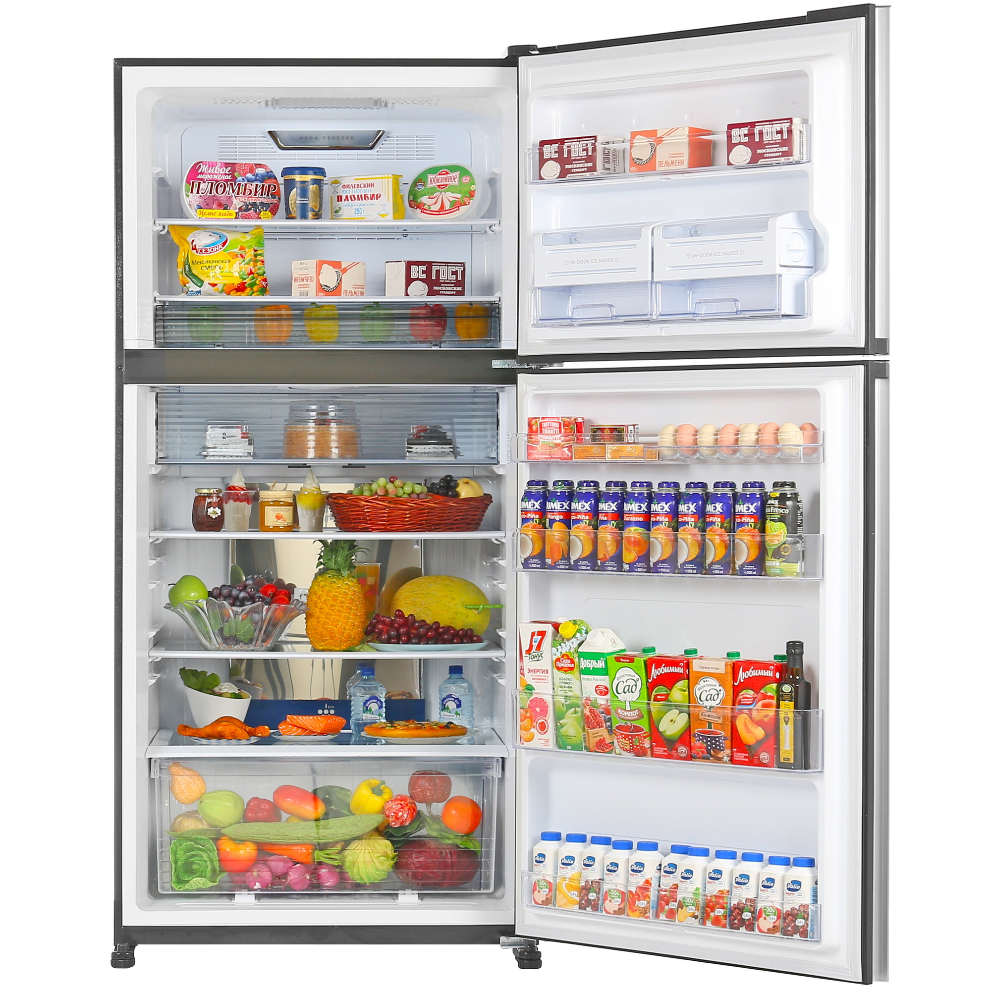 8117589 Холодильник с морозильником   Sharp SJXG60PGBK черный STDN-0053778 - Вид №5