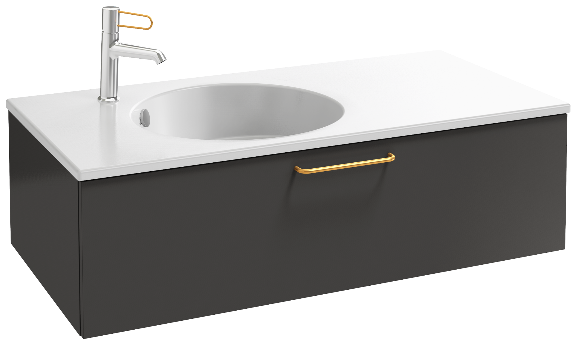 EB2516-R8-E10 Тумба под столешницу 100 см, 1 ящик, золотая ручка JACOB DELAFON ODÉON RIVE GAUCHE ODEON RIVE GAUCHE