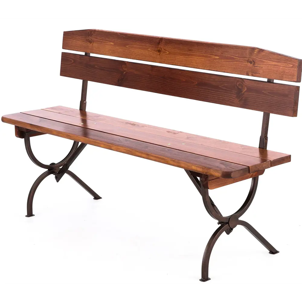 Скамья Naterial Тироль складная 148х35х48 см сталь/дерево темно-коричневая STLM-2139166