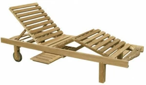 Il Giardino di Legno Откидной деревянный садовый шезлонг на колесиках  504